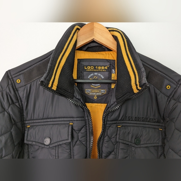 Black LGD 1964 Aeronautical Aviation Aviator Bomber Jacket | Utility Core - Picture 5 of 14